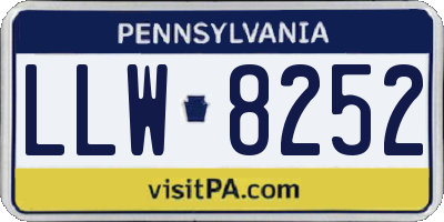 PA license plate LLW8252