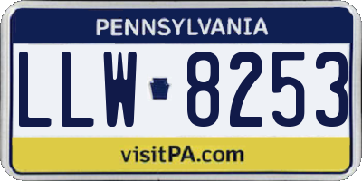 PA license plate LLW8253