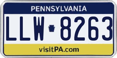 PA license plate LLW8263