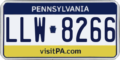 PA license plate LLW8266