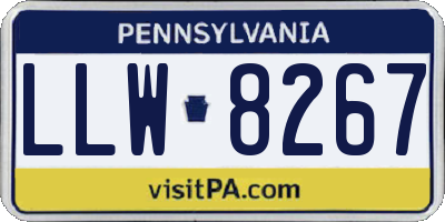 PA license plate LLW8267