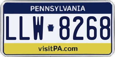 PA license plate LLW8268