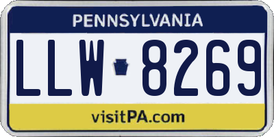 PA license plate LLW8269