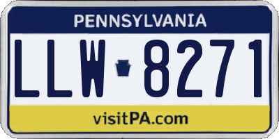 PA license plate LLW8271