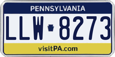 PA license plate LLW8273