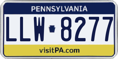 PA license plate LLW8277