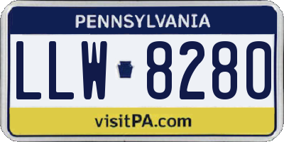 PA license plate LLW8280