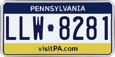 PA license plate LLW8281