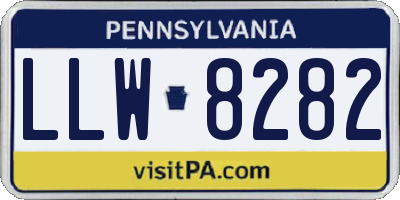 PA license plate LLW8282