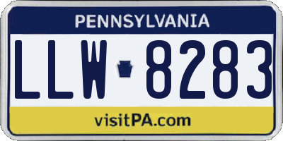 PA license plate LLW8283