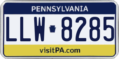 PA license plate LLW8285