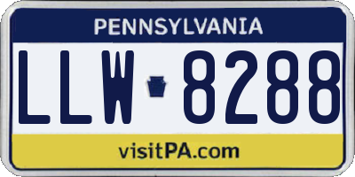 PA license plate LLW8288