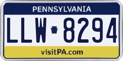 PA license plate LLW8294