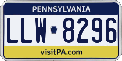 PA license plate LLW8296