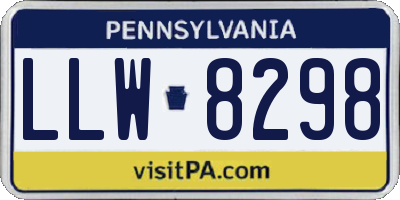 PA license plate LLW8298