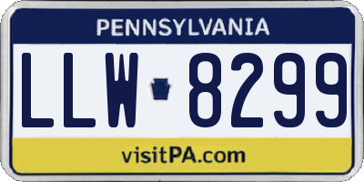 PA license plate LLW8299