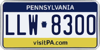 PA license plate LLW8300