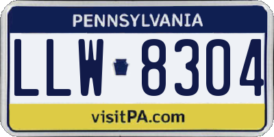 PA license plate LLW8304