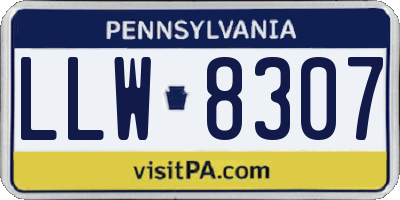 PA license plate LLW8307