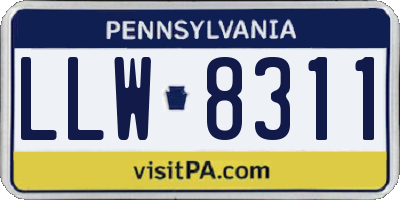 PA license plate LLW8311