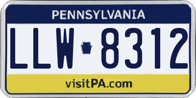 PA license plate LLW8312