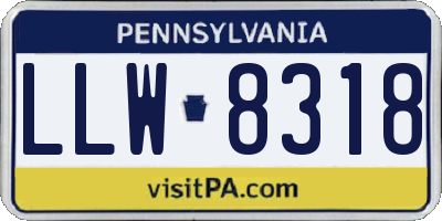 PA license plate LLW8318