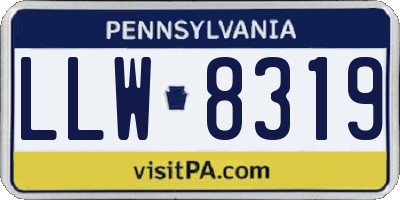 PA license plate LLW8319
