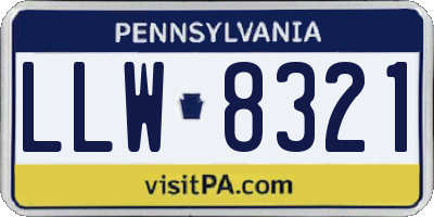 PA license plate LLW8321