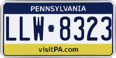 PA license plate LLW8323