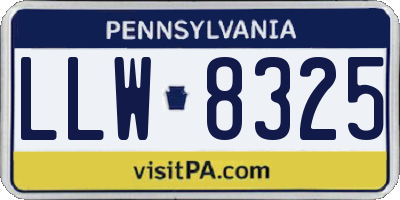 PA license plate LLW8325