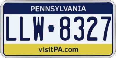 PA license plate LLW8327