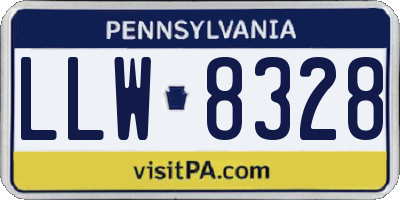 PA license plate LLW8328