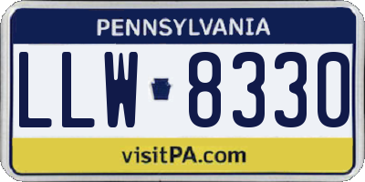 PA license plate LLW8330