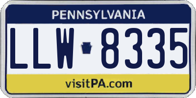 PA license plate LLW8335