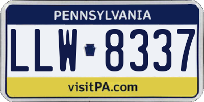 PA license plate LLW8337