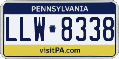 PA license plate LLW8338