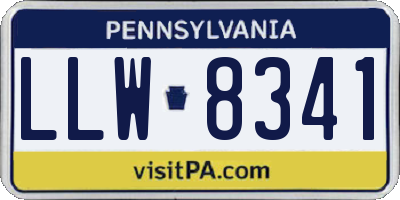 PA license plate LLW8341