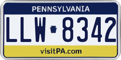 PA license plate LLW8342