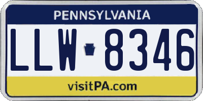 PA license plate LLW8346