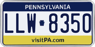 PA license plate LLW8350