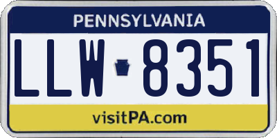 PA license plate LLW8351