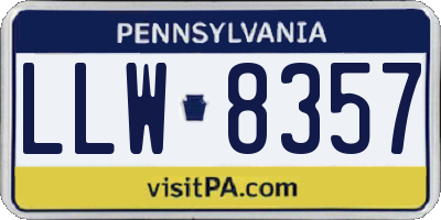 PA license plate LLW8357