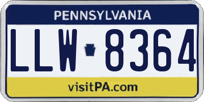 PA license plate LLW8364