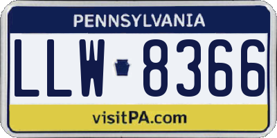 PA license plate LLW8366