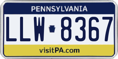 PA license plate LLW8367