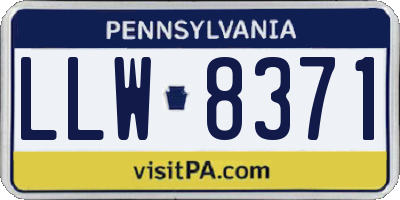 PA license plate LLW8371