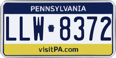 PA license plate LLW8372