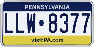 PA license plate LLW8377