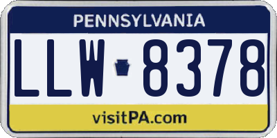 PA license plate LLW8378