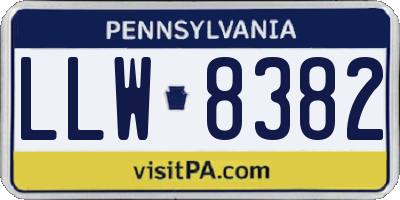 PA license plate LLW8382